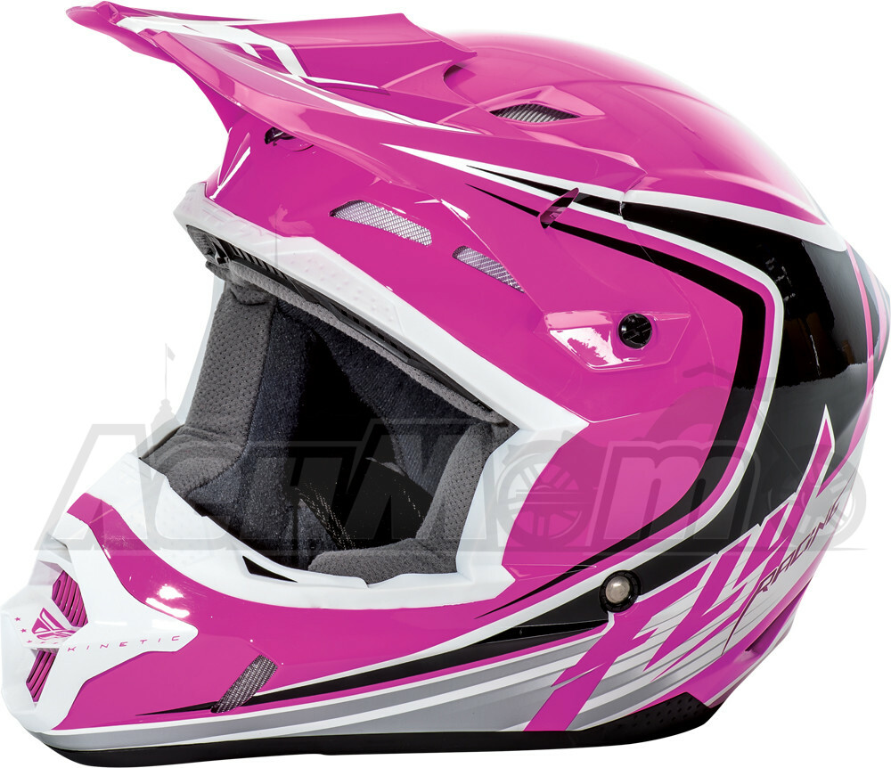 73-3379X FLY RACING Кроссовый шлем (KINETIC FULLSPEED HELMET PINK/BLACK/WHITE X) Western Power Sports купить