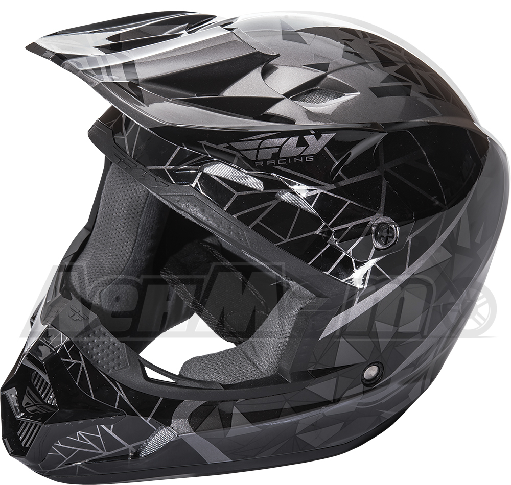 73-3381X FLY RACING Кроссовый шлем (KINETIC CRUX HELMET BLACK/SILVER X) Western Power Sports купить