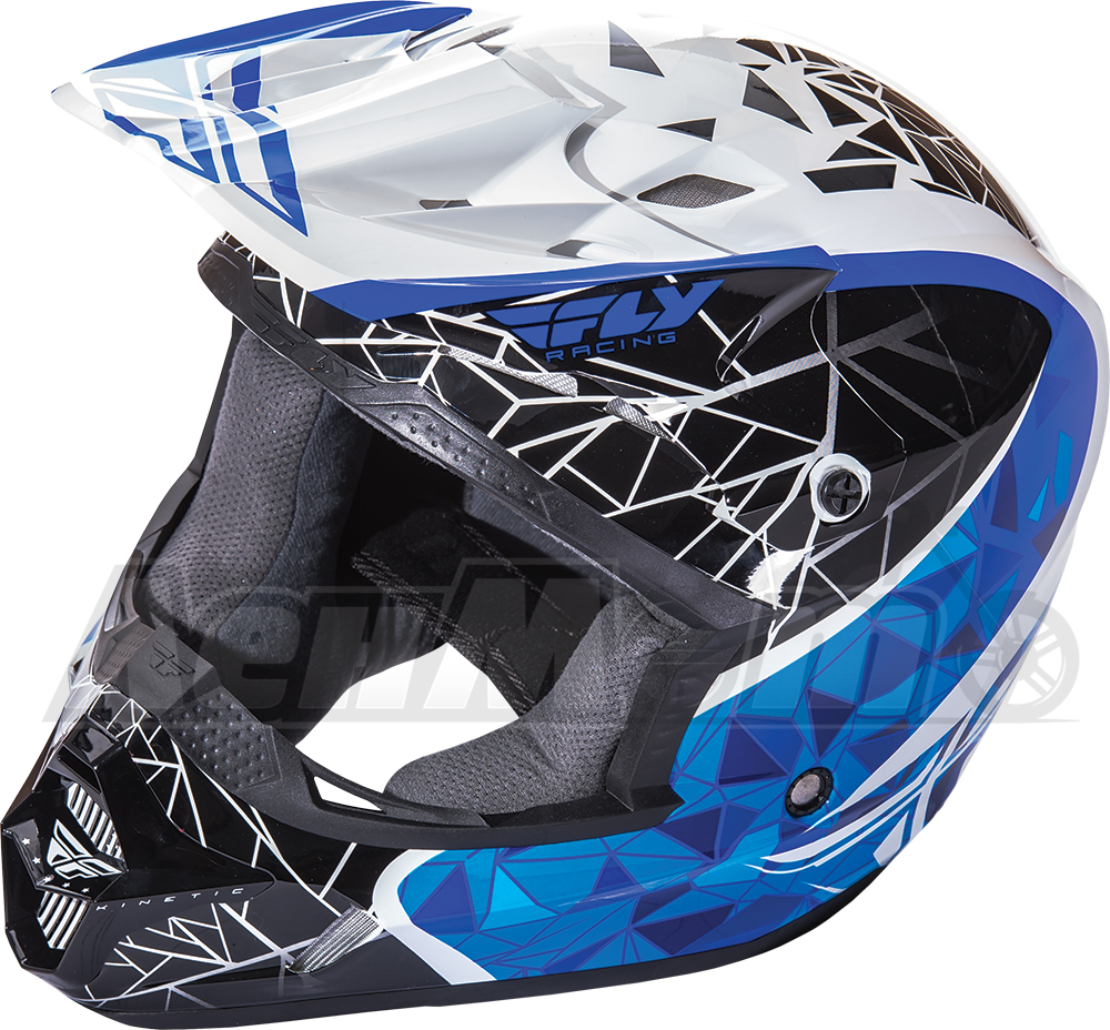 73-3383M FLY RACING Кроссовый шлем (KINETIC CRUX HELMET WHITE/BLACK/BLUE M) Western Power Sports купить