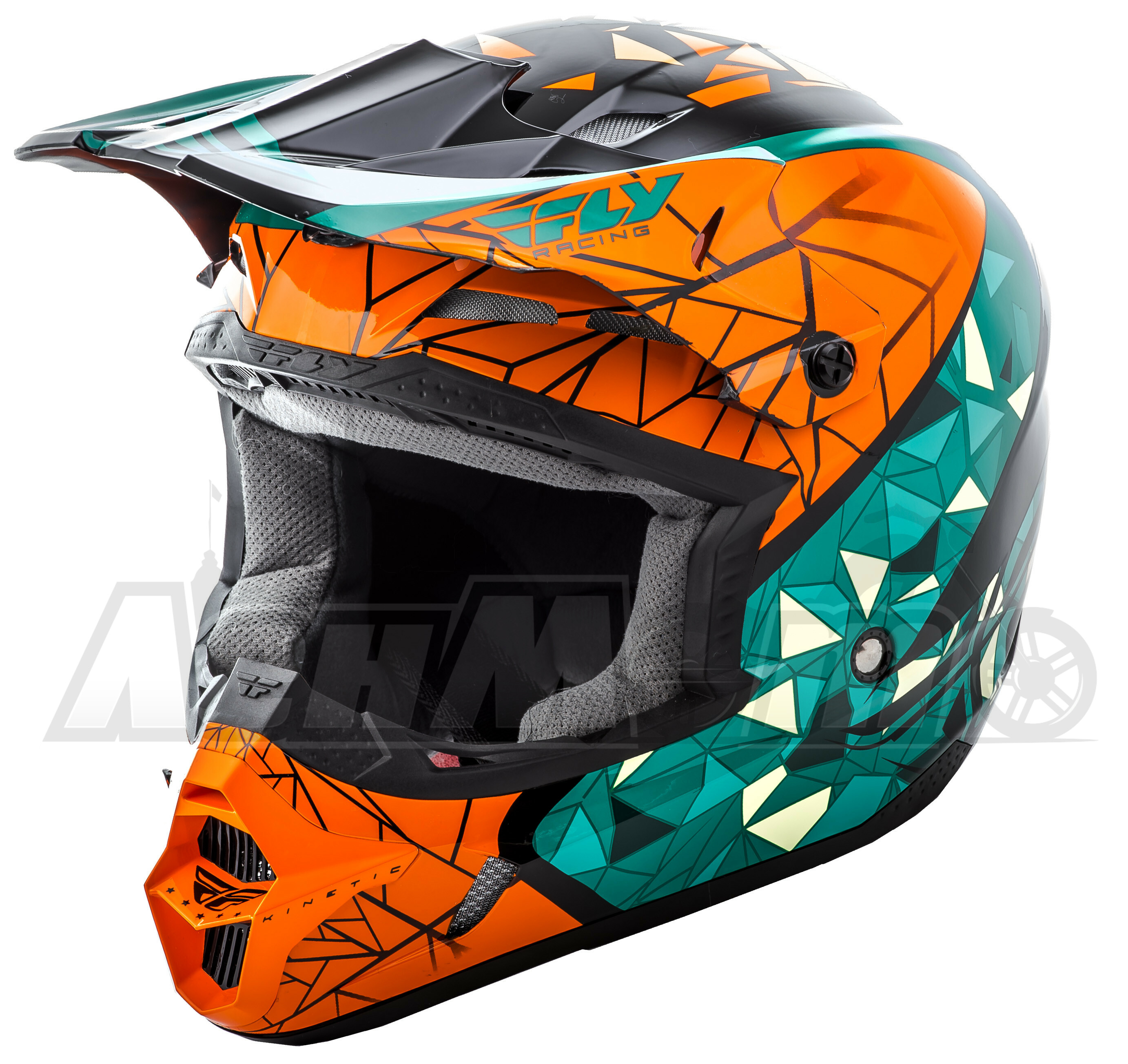 73-33882X FLY RACING Кроссовый шлем (KINETIC CRUX HELMET TEAL/ORANGE/BLACK 2X) Western Power Sports купить