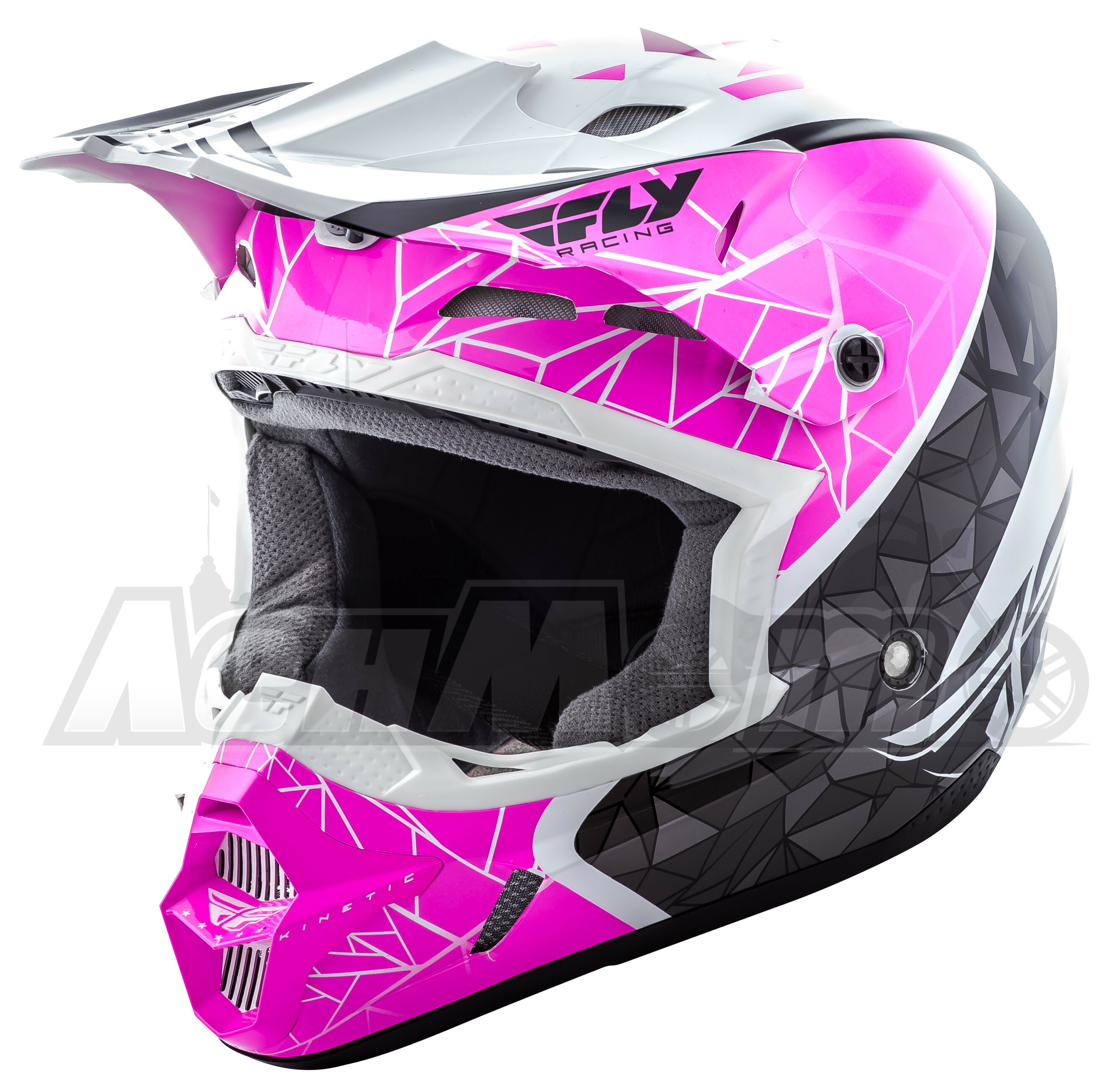 73-3389L FLY RACING Кроссовый шлем (KINETIC CRUX HELMET PINK/BLACK/WHITE L) Western Power Sports купить