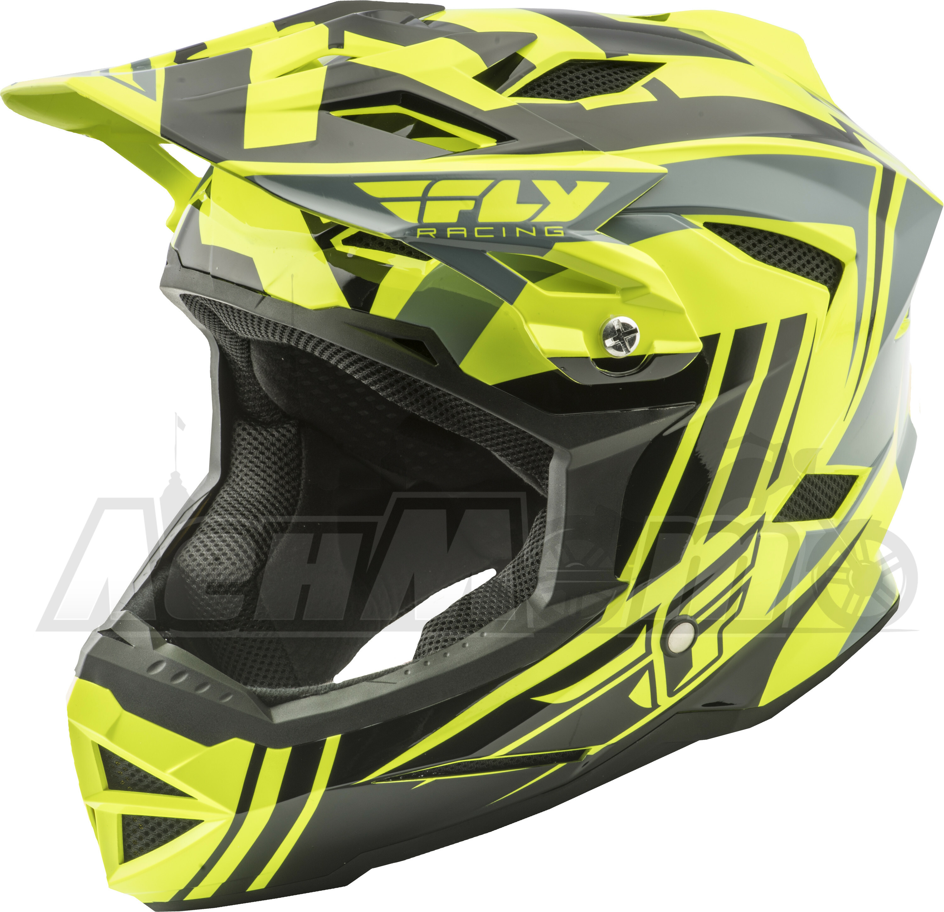 73-9164YM FLY RACING Кроссовый шлем (DEFAULT HELMET HI-VIS/BLACK YM) Western Power Sports купить