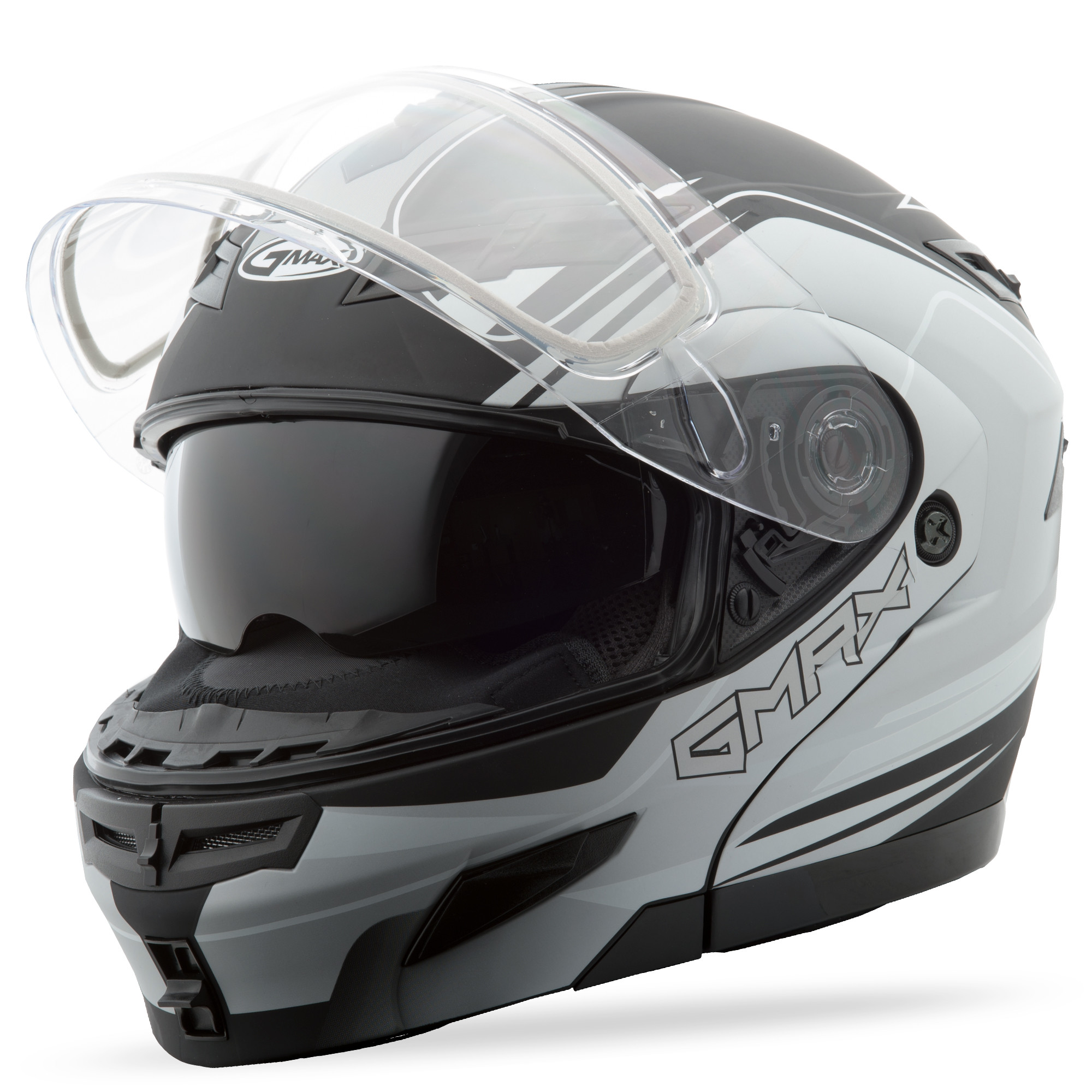 G2546606 GMAX Шлем - модуляр (GM-54S MODULAR HELMET TERRAIN MATTE BLACK/WHITE L)  72-6147L Western Power Sports купить